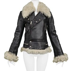Balenciaga by Nicolas Ghesquiere AW 2004 Leather & Shearling Moto Jacket